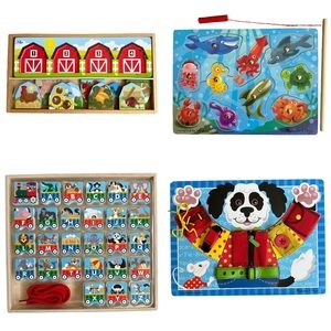 Lot of 4️⃣ Melissa & Doug Wood Toys